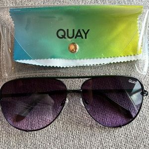 Quay High Key Black Purple Fade Sunglasses